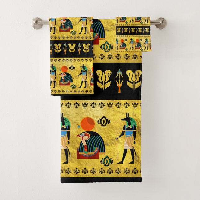 Conjunto De Toalhas Teste padrão egípcio dos símbolos do ornamento (Insitu)