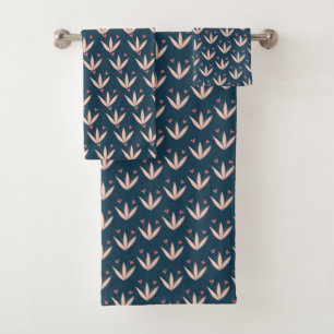 Conjunto De Toalhas Teste padrão floral do pêssego