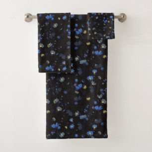 Conjunto De Toalhas Teste padrão floral fundido vento