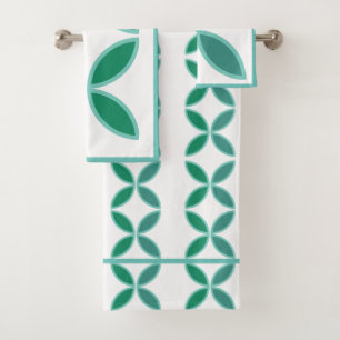 Conjunto De Toalhas Teste padrão floral Seagreen e da cerceta no