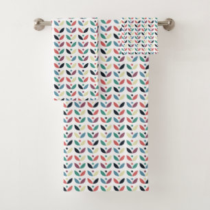 Conjunto De Toalhas Teste padrão geométrico floral da arte popular
