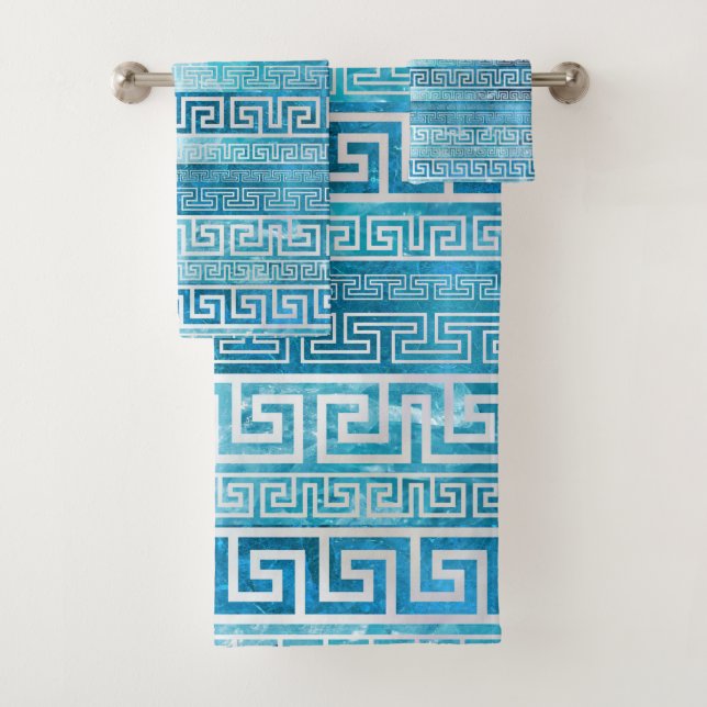 Conjunto De Toalhas Teste padrão grego do meandro - ornamento chave (Insitu)