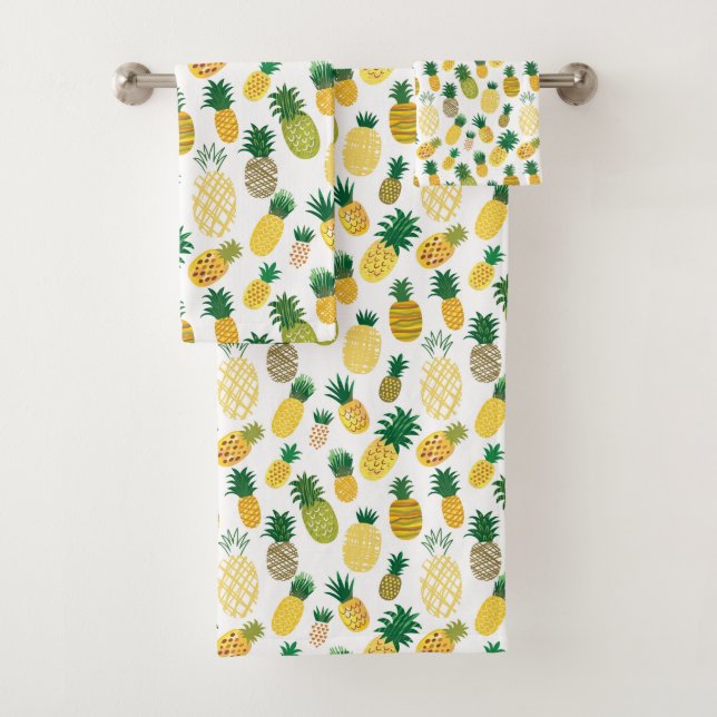Conjunto De Toalhas Teste padrão na moda do abacaxi (Insitu)