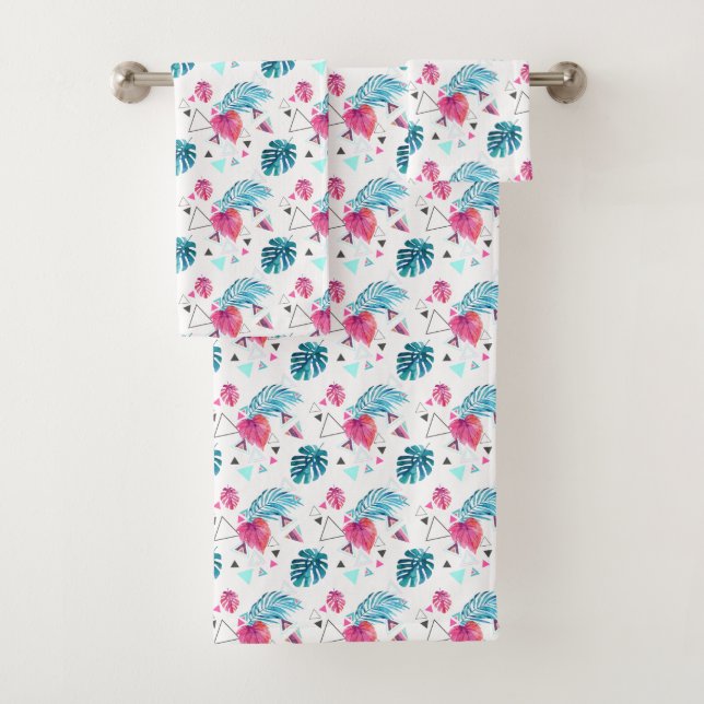 Conjunto De Toalhas Teste padrão tropical do triângulo da folha (Insitu)