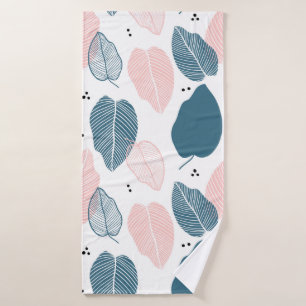 Conjunto De Toalhas Teste padrão tropical moderno abstrato das folhas