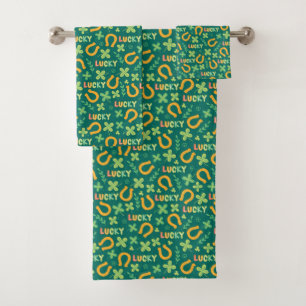 Conjunto De Toalhas Teste padrão verde AFORTUNADO irlandês