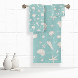 Conjunto De Toalhas Texto divertido da Starfish do Ivory ID918