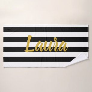 Conjunto De Toalhas Texto Dourado do falso feito sob encomenda em