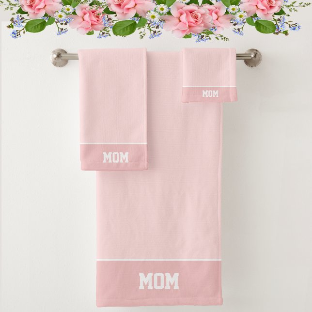 Conjunto De Toalhas Texto Mãe em Tons Rosa Claro (Criador carregado)