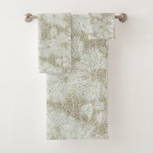 Conjunto De Toalhas Textura Cremosa de Veludo Floral Margarida