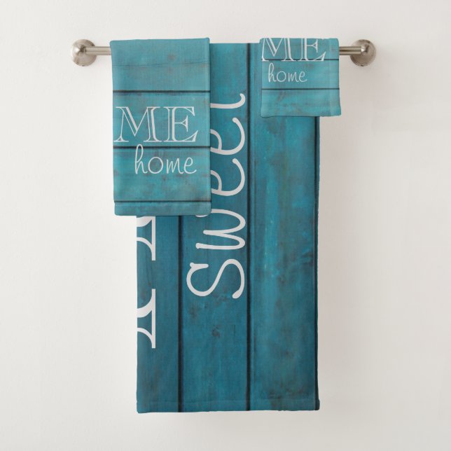 Conjunto De Toalhas Textura de madeira adorável, casa doce (Insitu)