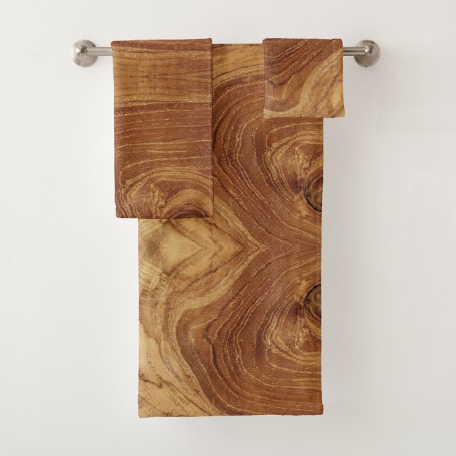 Conjunto De Toalhas Textura de Madeira de Teca Rústica em Madeira Foto (Insitu)