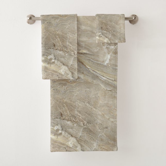 Conjunto De Toalhas Textura de pedra marrom (Insitu)
