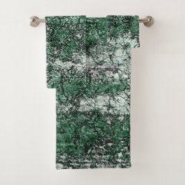 Conjunto De Toalhas Textura verde de óleo sobre palitos e fiapos