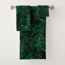 Conjunto De Toalhas Textura verde escura, esponja destruída ou corroíd