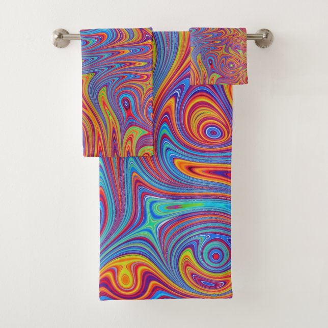 Conjunto De Toalhas texturas psicodélicas (Insitu)