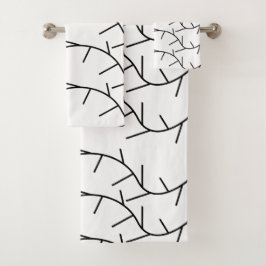 Conjunto De Toalhas Thorn Black and White Thorn