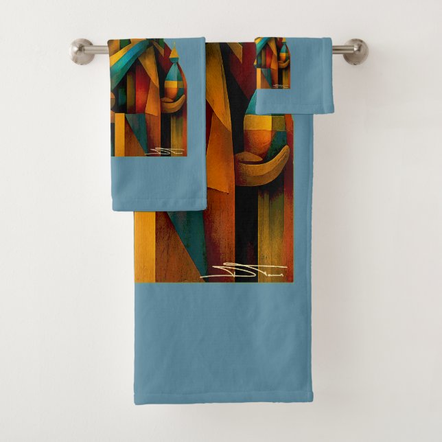 Conjunto De Toalhas Three Wise Men Abstract Nativity Art (Insitu)