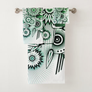 Conjunto De Toalhas Tint verde Design Tribal