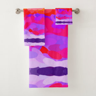 Conjunto De Toalhas Tintura do roxo, a cor-de-rosa e a alaranjada do