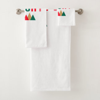 Conjunto De Toalhas Tipografia Verde Vermelho e Castanho