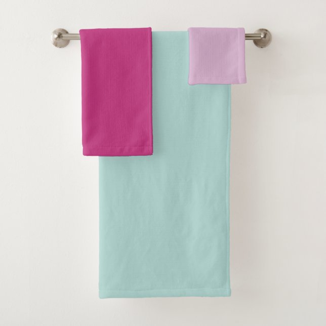 Conjunto De Toalhas Tiras azuis e rosa (Insitu)