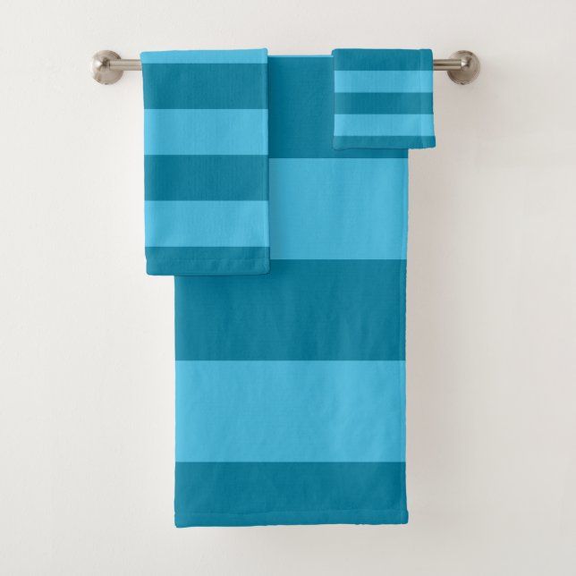 Conjunto De Toalhas Tiras Turquesas (Insitu)