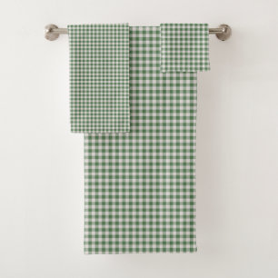 Conjunto De Toalhas Toalheiro de Banheiro Clássico Xadrez Ginga Verde