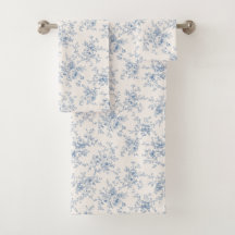 Toile Buquê Floral Azul Creme Botânico Vintage