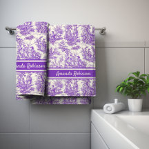 Tóile púrpura de jouy em folha