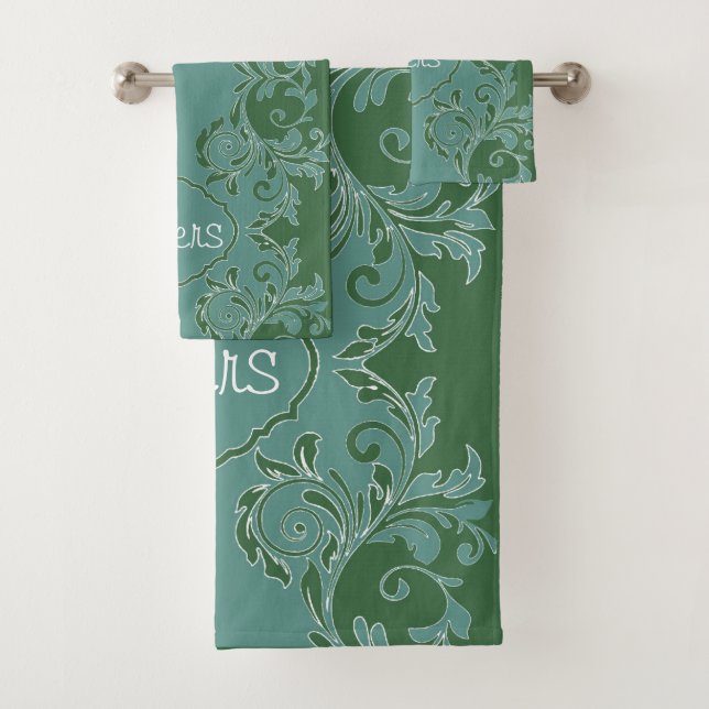 Conjunto De Toalhas Tomilho de Hortelã Personalizado Casal Combinando (Insitu)
