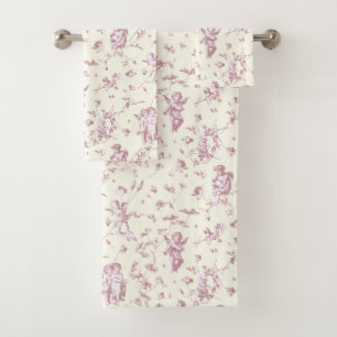 Conjunto De Toalhas Tornozelo Cupido De Cereja Pinto Ângulo Floral Ros