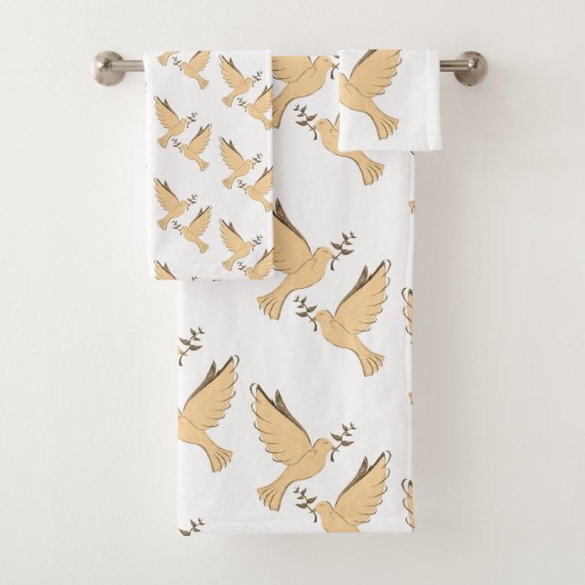 Conjunto De Toalhas Torre de Banheira Coleta Doves (Insitu)