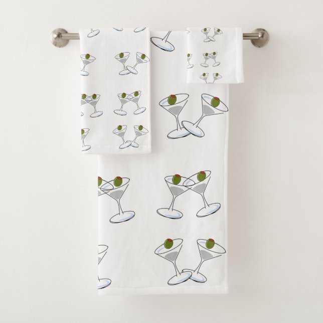 Conjunto De Toalhas Torre de Banheiro Coloca Óculos Martini (Insitu)