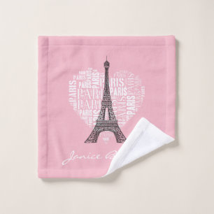 Conjunto De Toalhas Torre Eiffel & inscrição Paris no coração