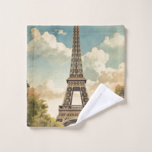 Conjunto De Toalhas Torre Eiffel Paris Viagem Estilo Vintage Arte Retr