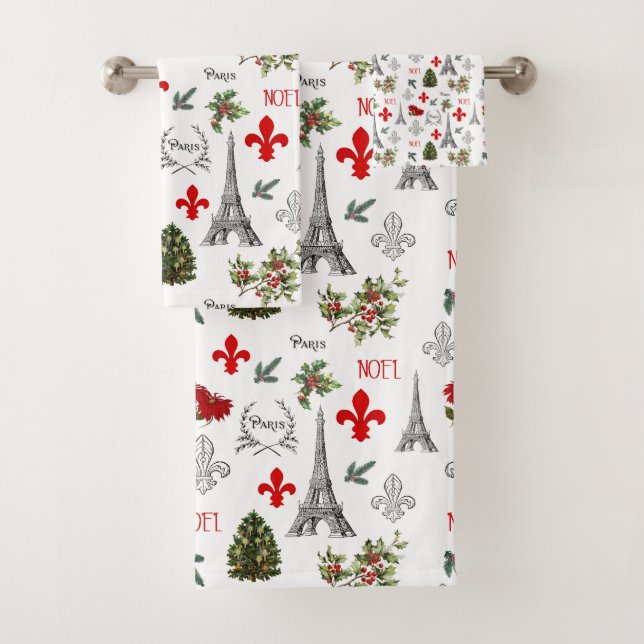 Conjunto De Toalhas Torre Eiffel Torre Branca de Natal em Paris (Insitu)