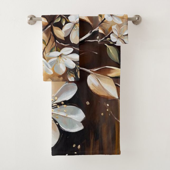 Conjunto De Toalhas Torres de Banho Branco Castanho (Insitu)