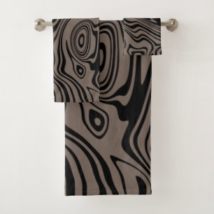 Conjunto De Toalhas Torres de Banho Cinzentos Castanho-Preto Que Espal