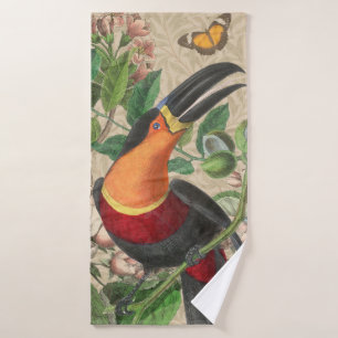 Conjunto De Toalhas Toucan Jungle Tropical Bird Belo Antigo