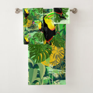 Conjunto De Toalhas Toucan na floresta húmida verde de Amazónia