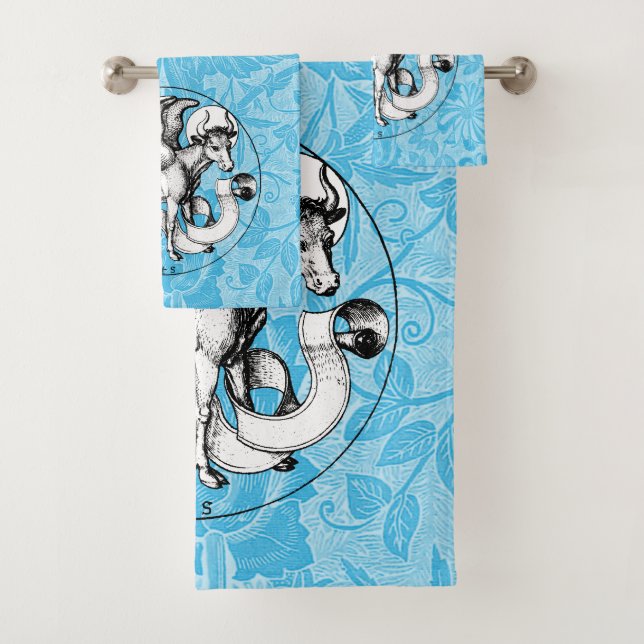 Conjunto De Toalhas Touro emblem envernizado do Luke, Rua do século 15 (Insitu)