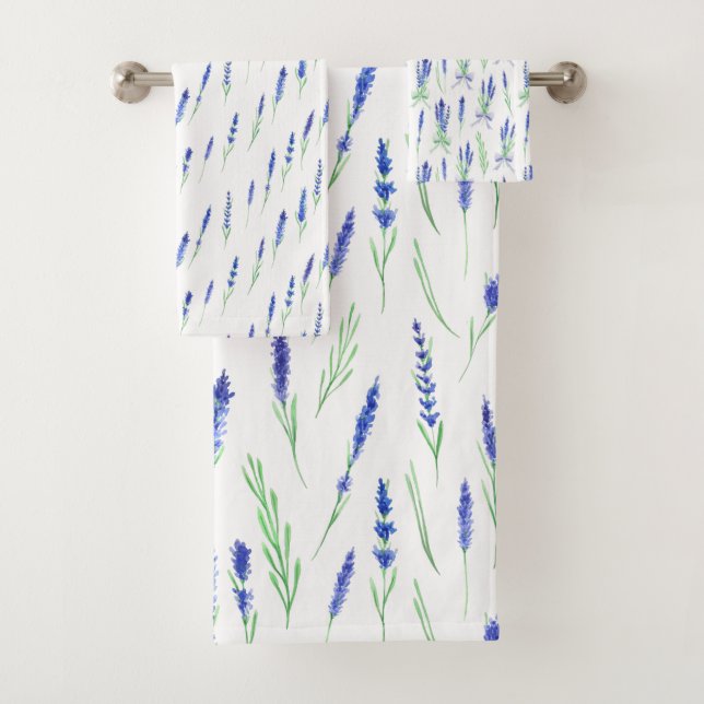 Conjunto De Toalhas Towel Set - Lavender Patterns (Insitu)