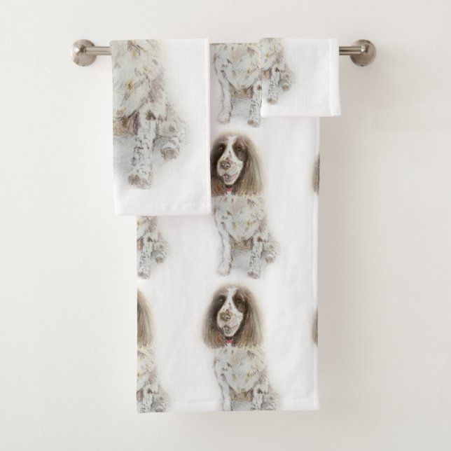 Conjunto De Toalhas Trabalhando em Cocker Spaniel  (Insitu)
