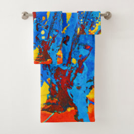 Conjunto De Toalhas Trabalho de arte de Abstrato de cor vívida