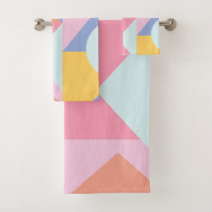 Conjunto De Toalhas Trabalhos de arte geométricos coloridos bonitos d