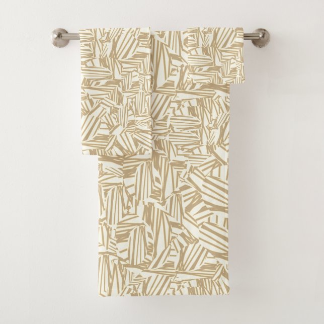 Conjunto De Toalhas Traços castanho-claro ou bege-branco (Insitu)