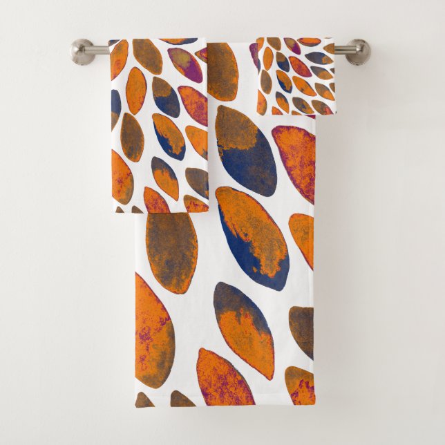 Conjunto De Toalhas Traços de pincel de aquarela - efeito enferrujado (Insitu)