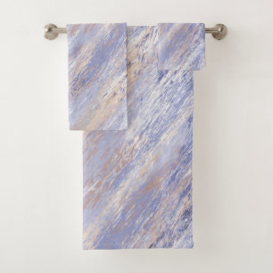 Conjunto De Toalhas Traços de Tinta Abstrato Azul e bege Mensal