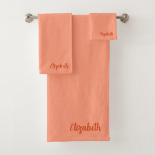 Conjunto De Toalhas Trendy Apricot Elegant Hand Script Name Modelo